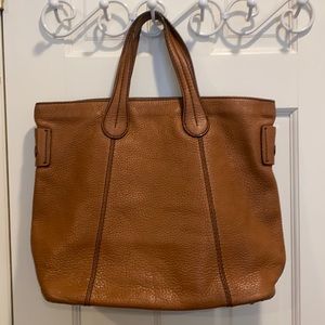 TOD’S brown leather tote bag, used